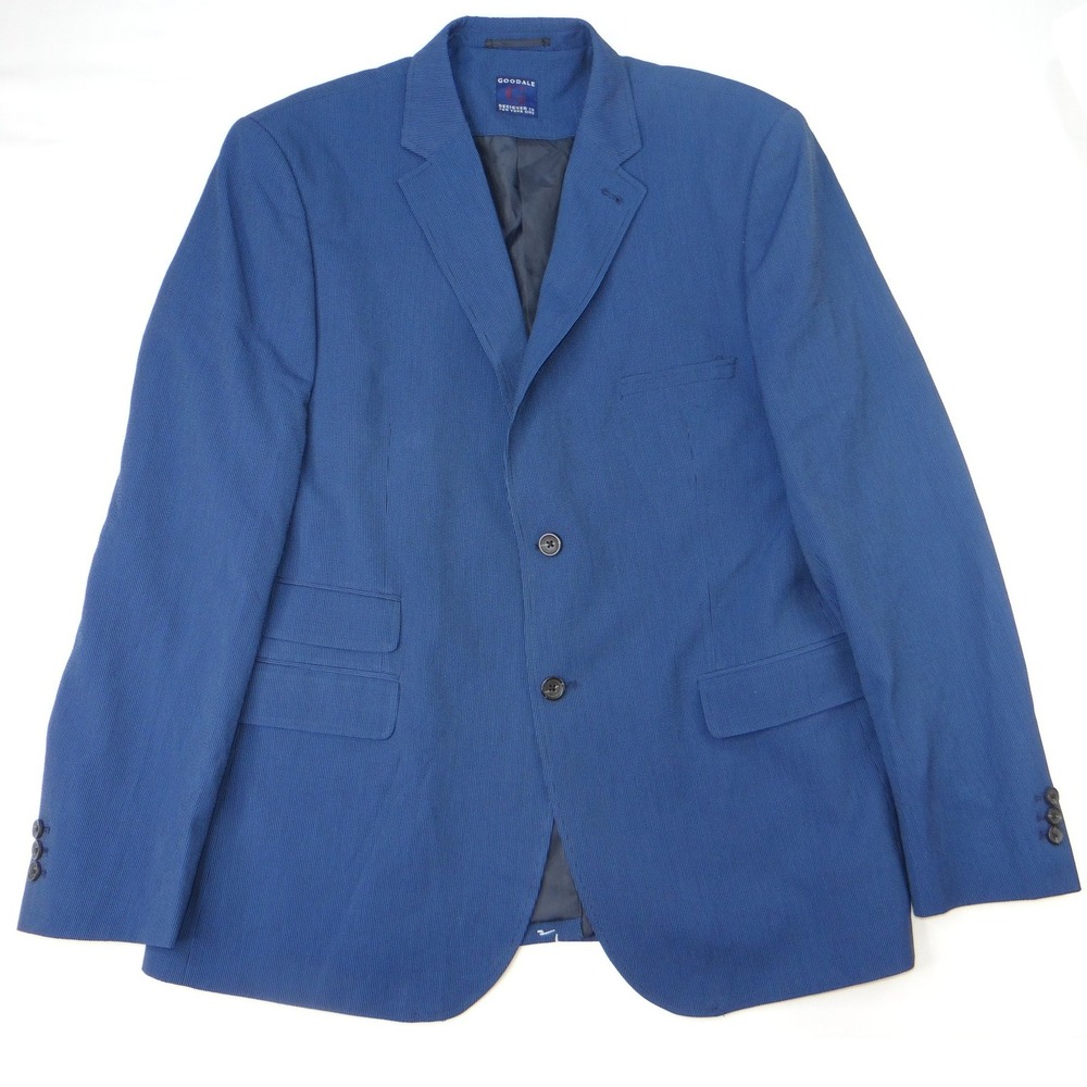 Goodale New York City Men's Blue Plaid Wool‎ Blend Blazer Size 46
